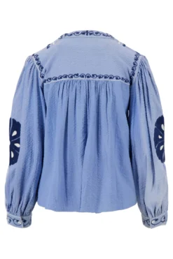 seersucker blouse met bloemen