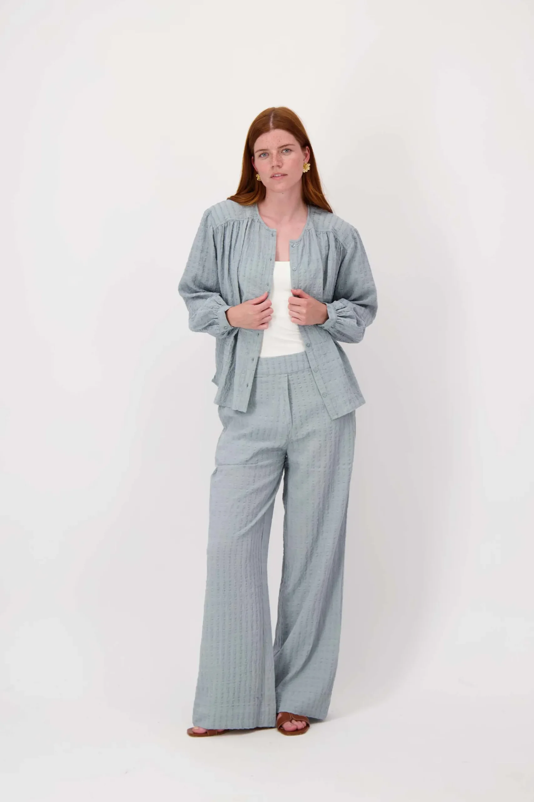 seersucker streep broek