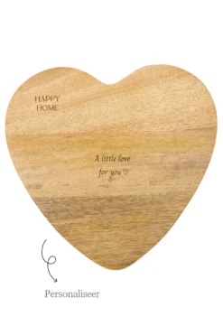 serveerplateau hout hartvorm happy home
