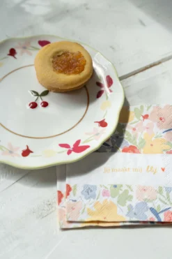 serveerschaal bloemen handgeschilderd