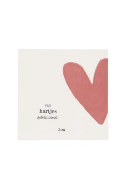servetten vierkant van hartjes gefeliciteerd