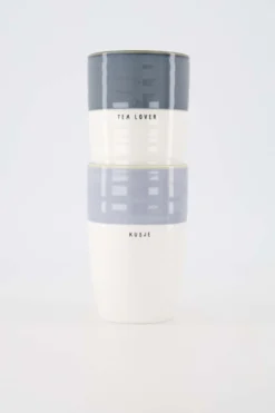 Set van een Mok L Kusje en Mok L Tea Lover