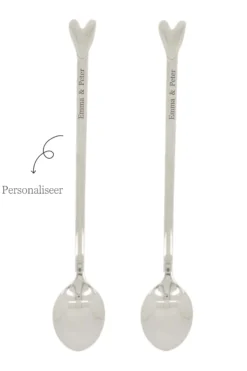 set van 2 lange lepels hartje