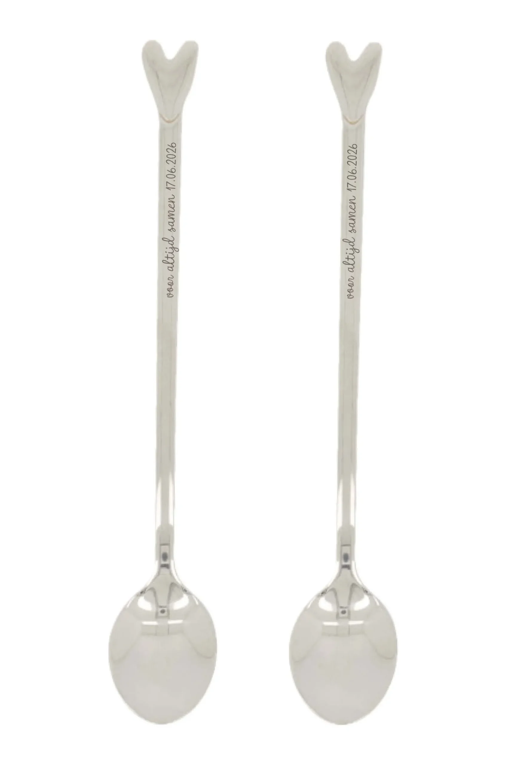 set van 2 lange lepels hartje
