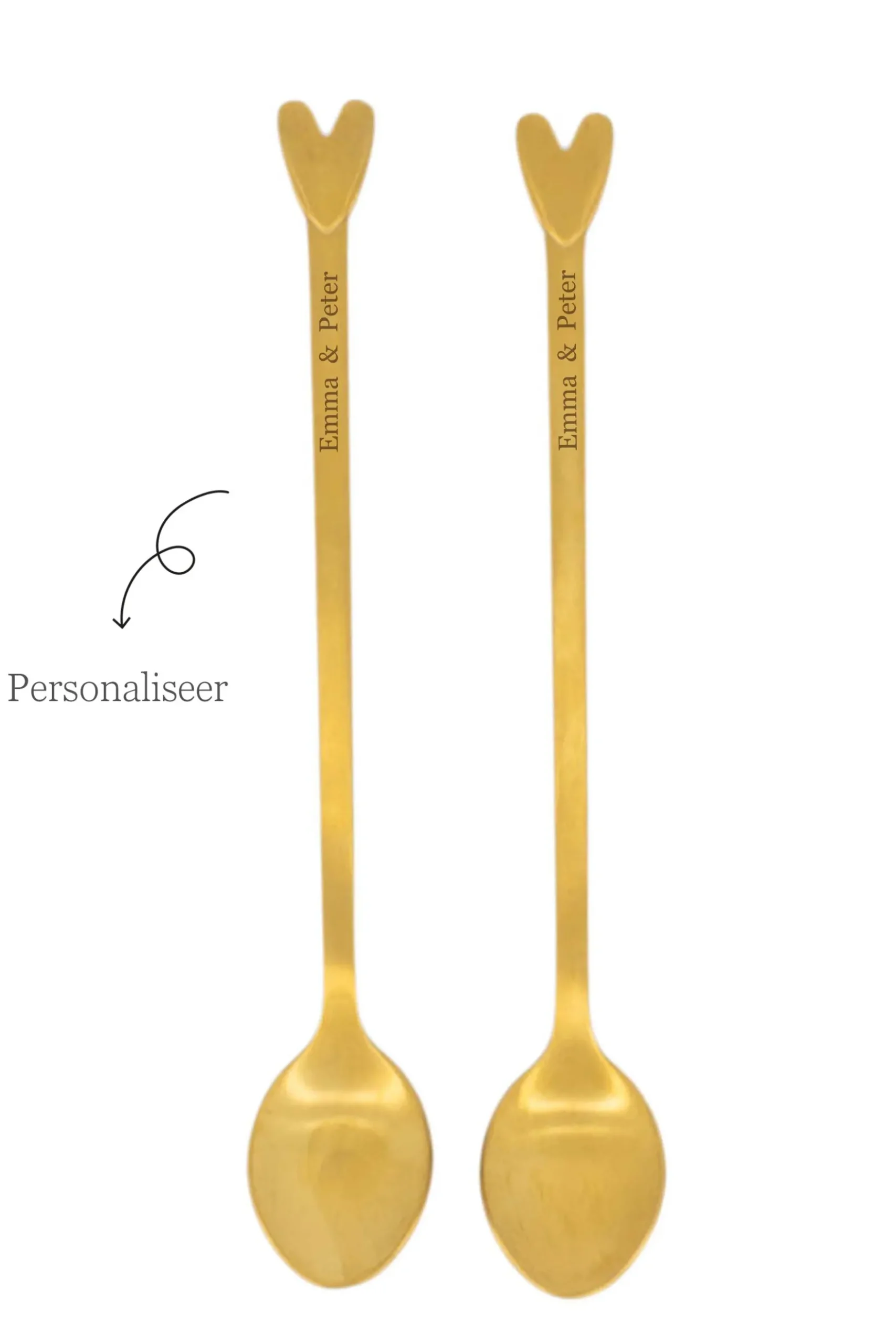 set van 2 lange lepels hartje