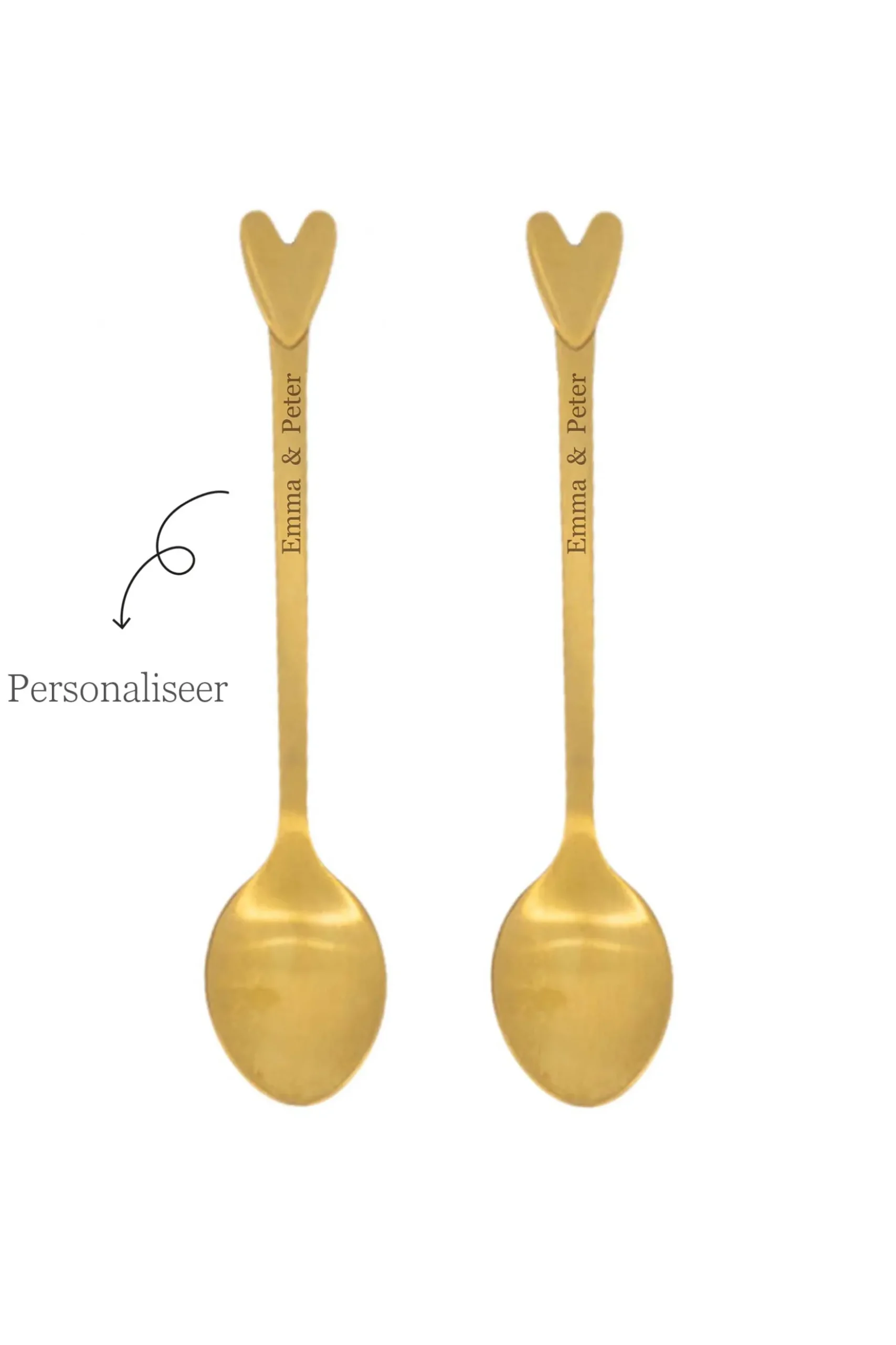 set van 2 lepeltjes hartje