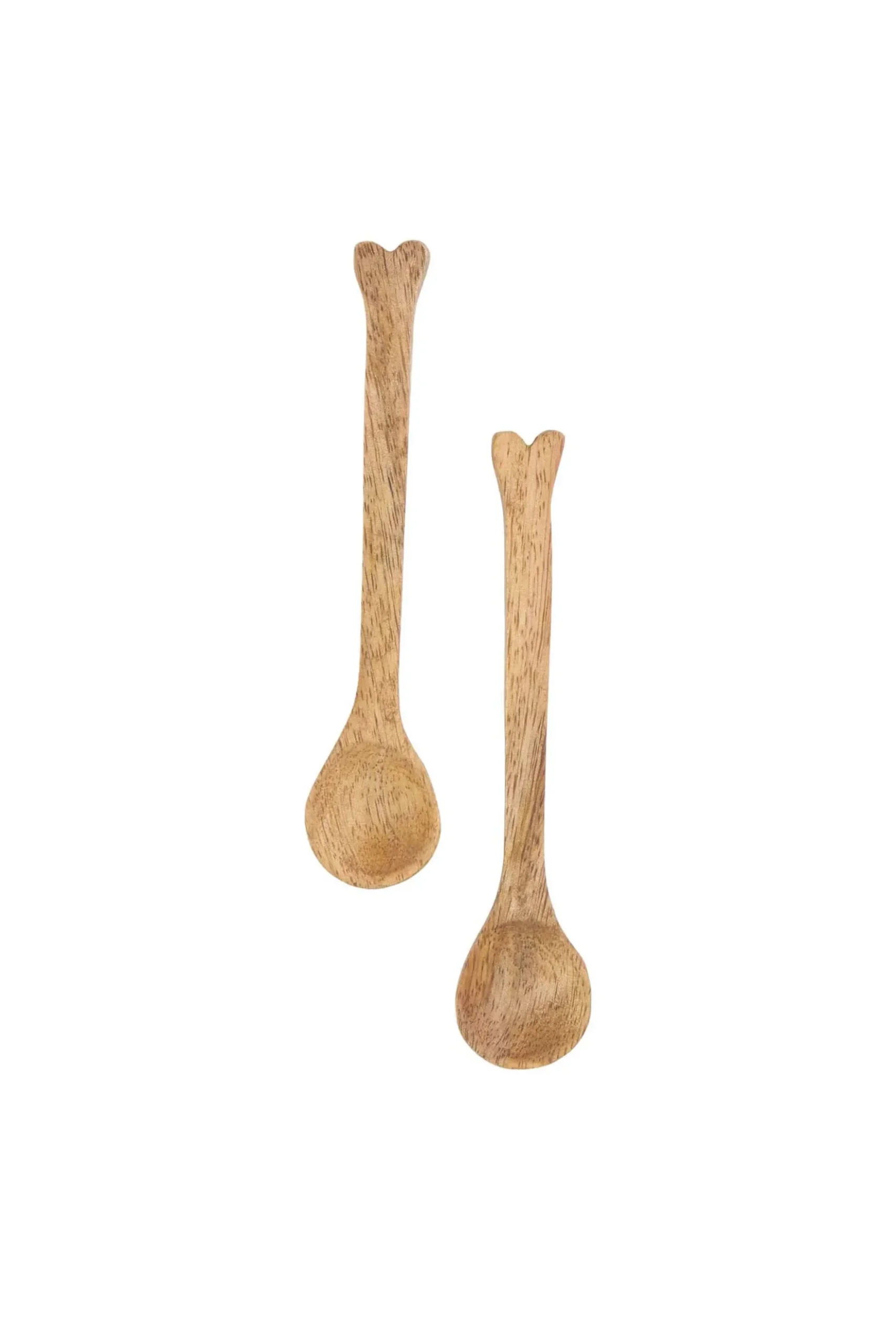 set van 2 lepeltjes hout hartje