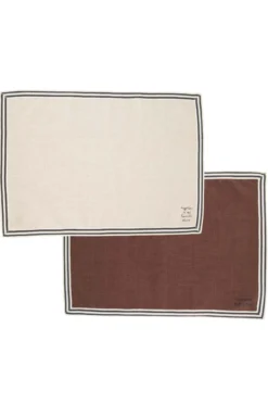 set van 2 placemats dubbelzijdig favorite place / hapinesss
