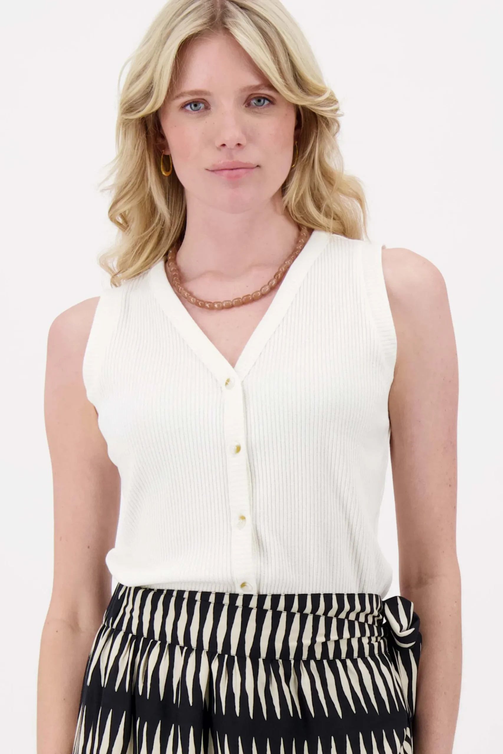 singlet rib met knopen
