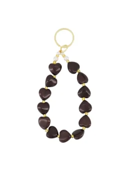 sleutelhanger met hartjes en parels