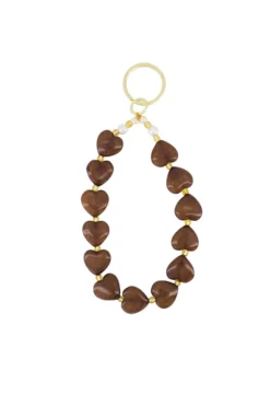 sleutelhanger met hartjes en parels