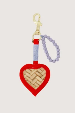 sleutel/tas hanger met gevlochten hart