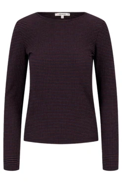 streep top lurex met lange mouw