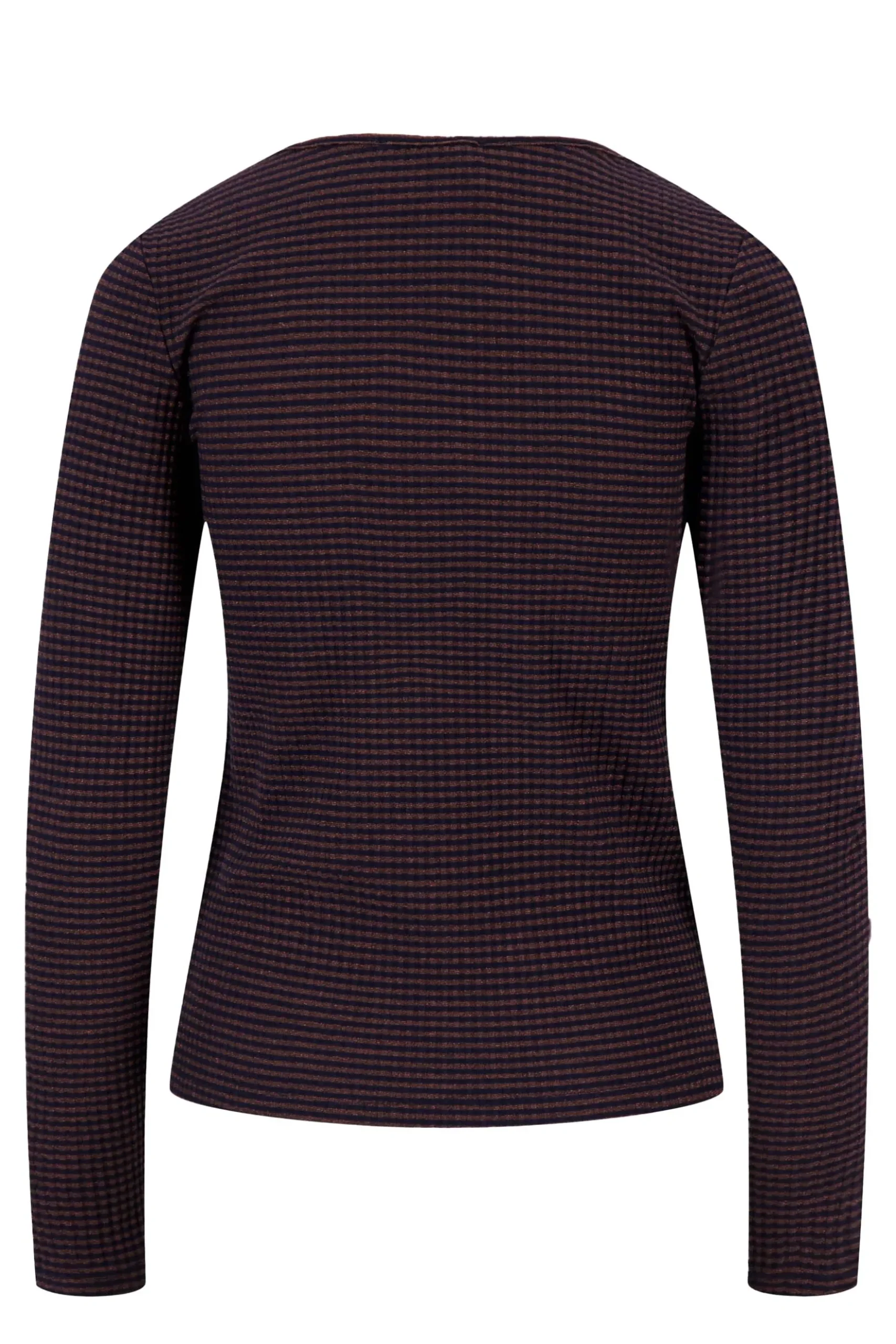 streep top lurex met lange mouw