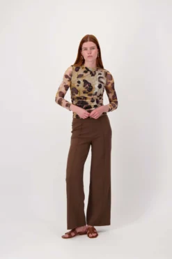 stretch broek met naad