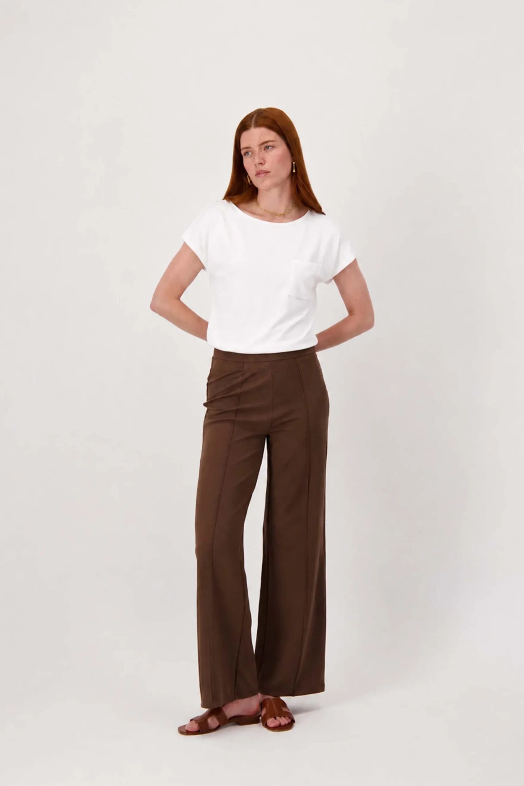 stretch broek met naad