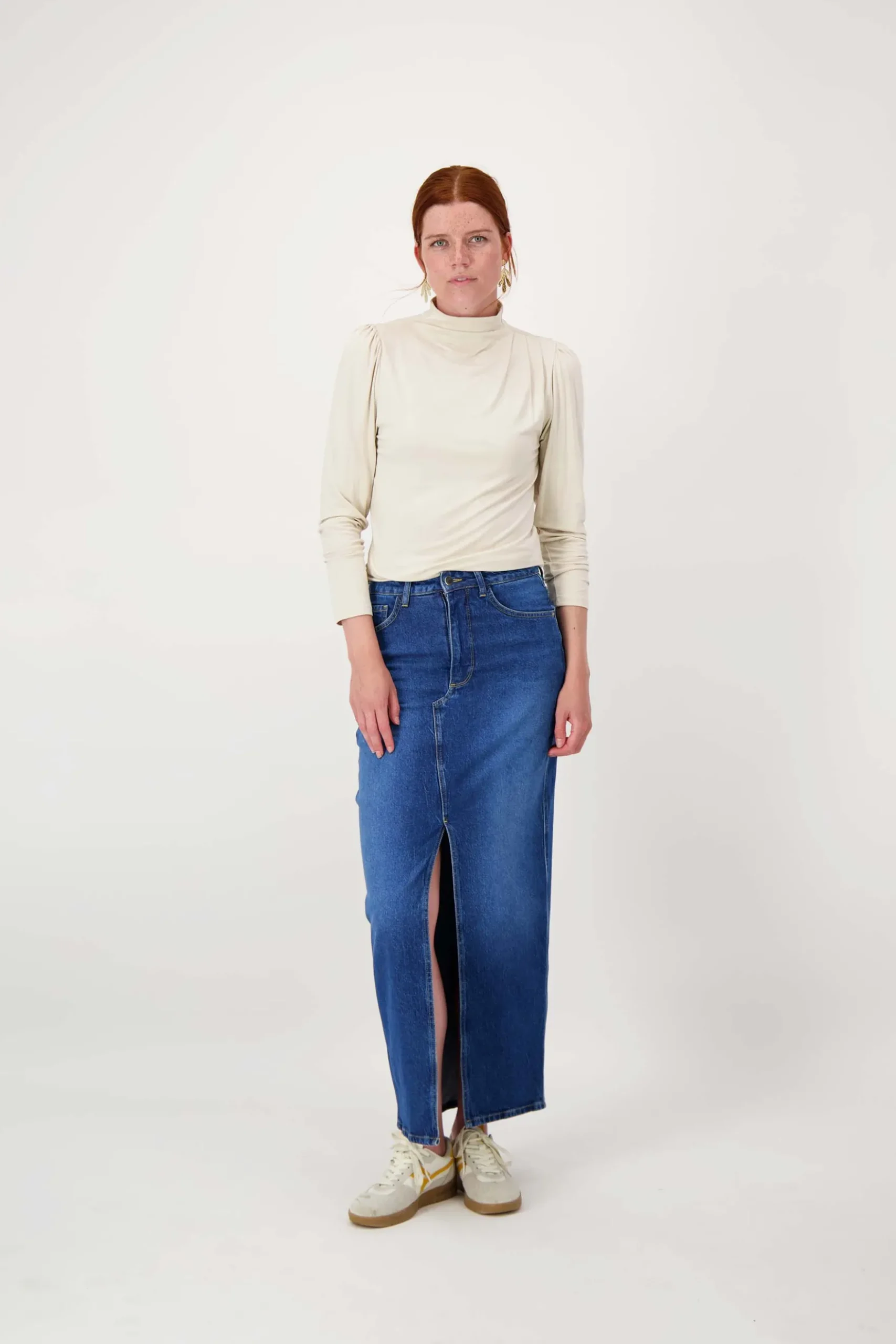 top met plooi detail