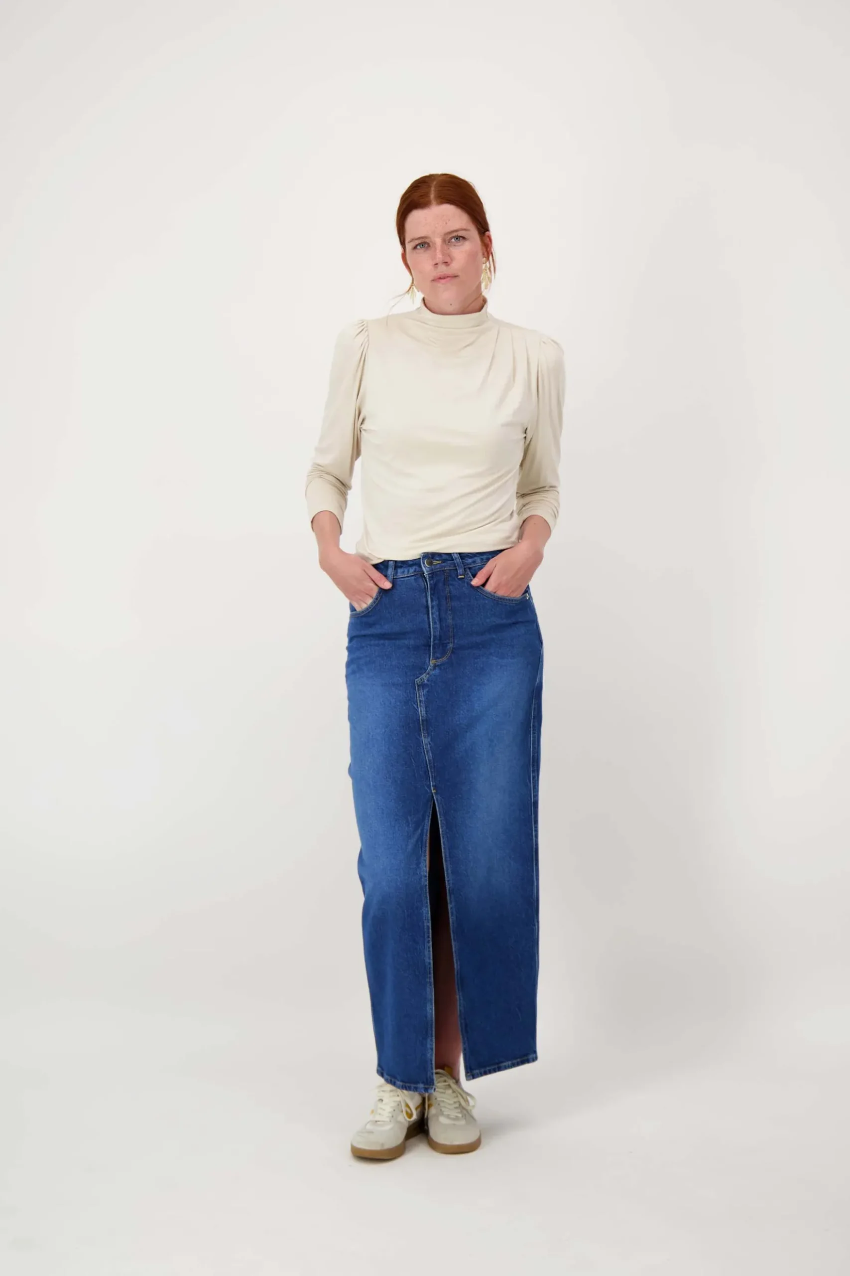 top met plooi detail