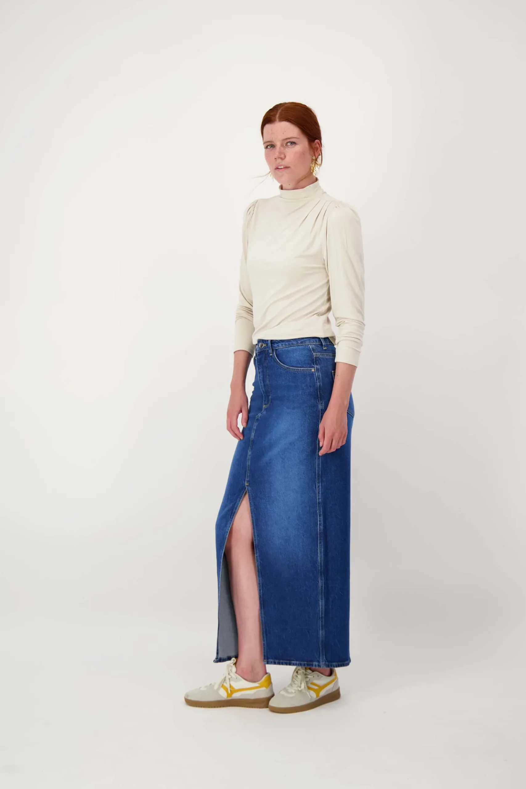 top met plooi detail
