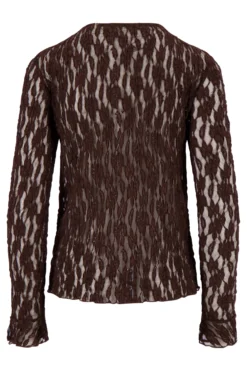 top van stretch kant met ruffle mouw
