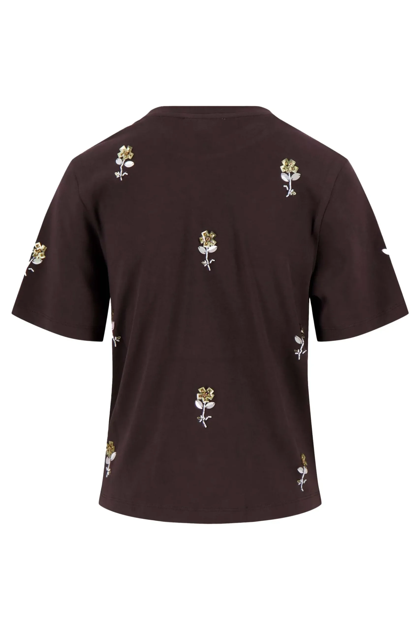 t-shirt met allover kralen korte mouw
