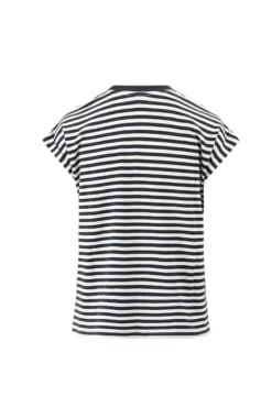 T-shirt met opgerolde mouw streep