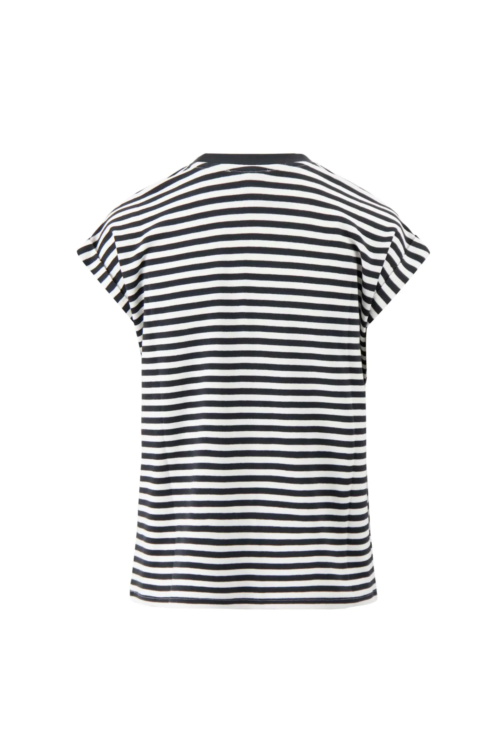 T-shirt met opgerolde mouw streep