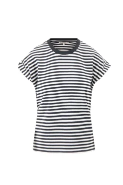 T-shirt met opgerolde mouw streep