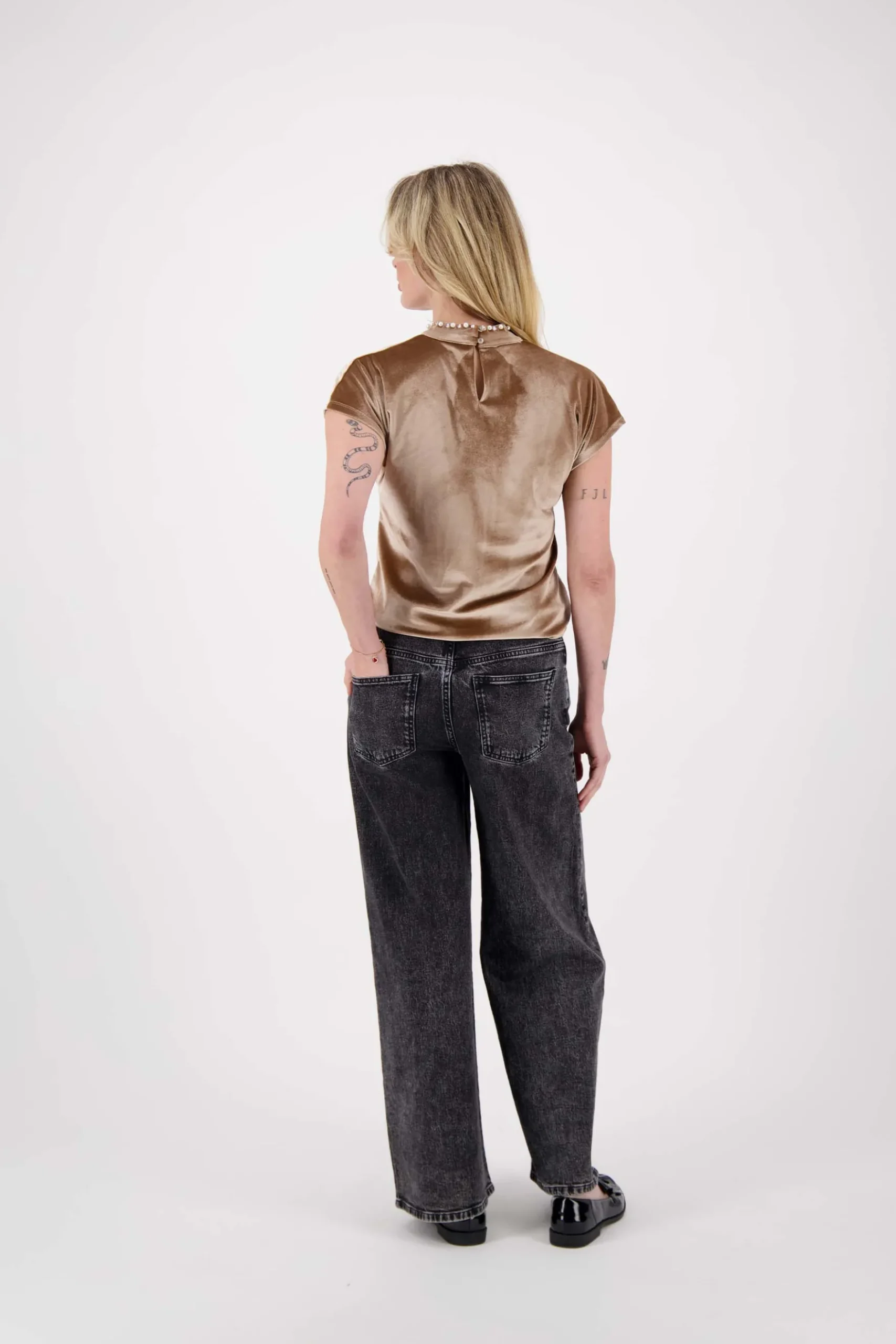 turtle top met parels