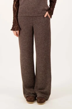 tweed stretch broek met naad middenvoor