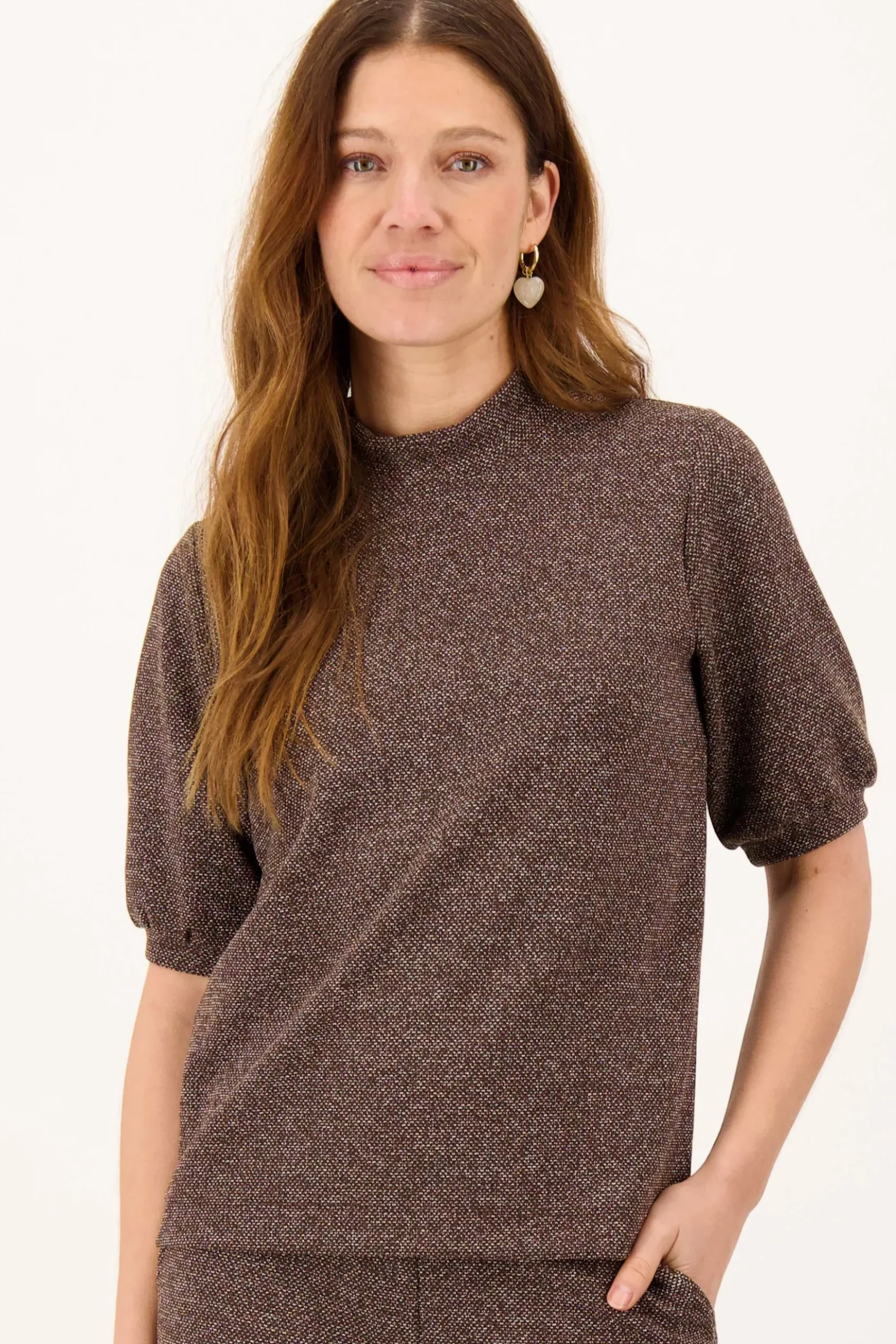 tweed stretch turtle top