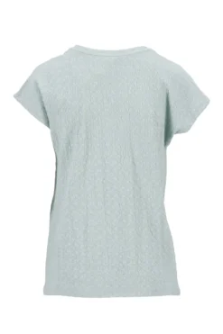 V hals top van crinkle stof