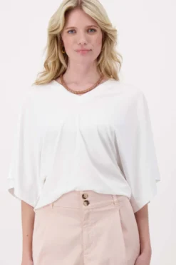 V hals T-shirt wijde mouw met Zusss embroidery