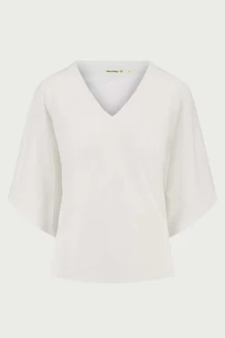 V hals T-shirt wijde mouw met Zusss embroidery