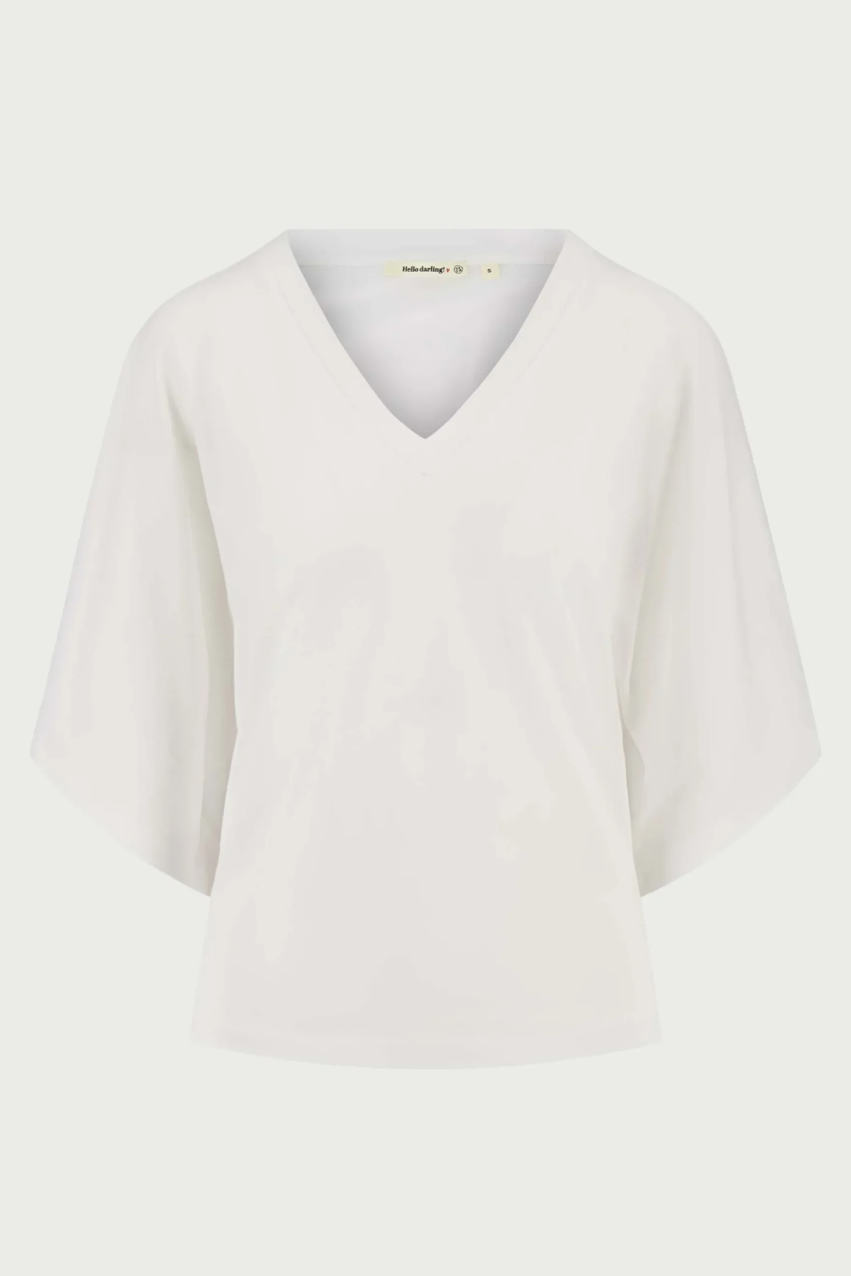 V hals T-shirt wijde mouw met Zusss embroidery