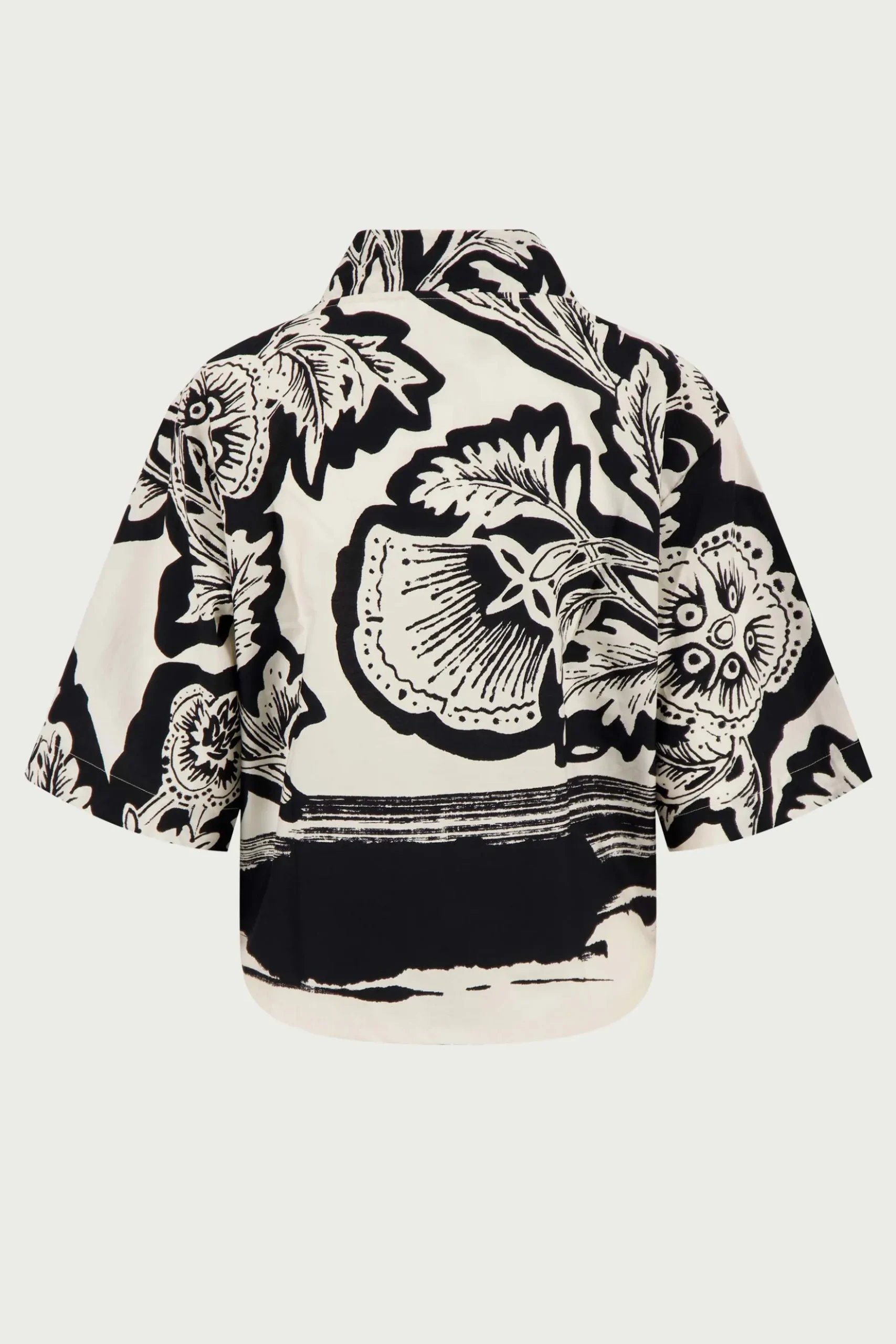 V hals woven top borderprint