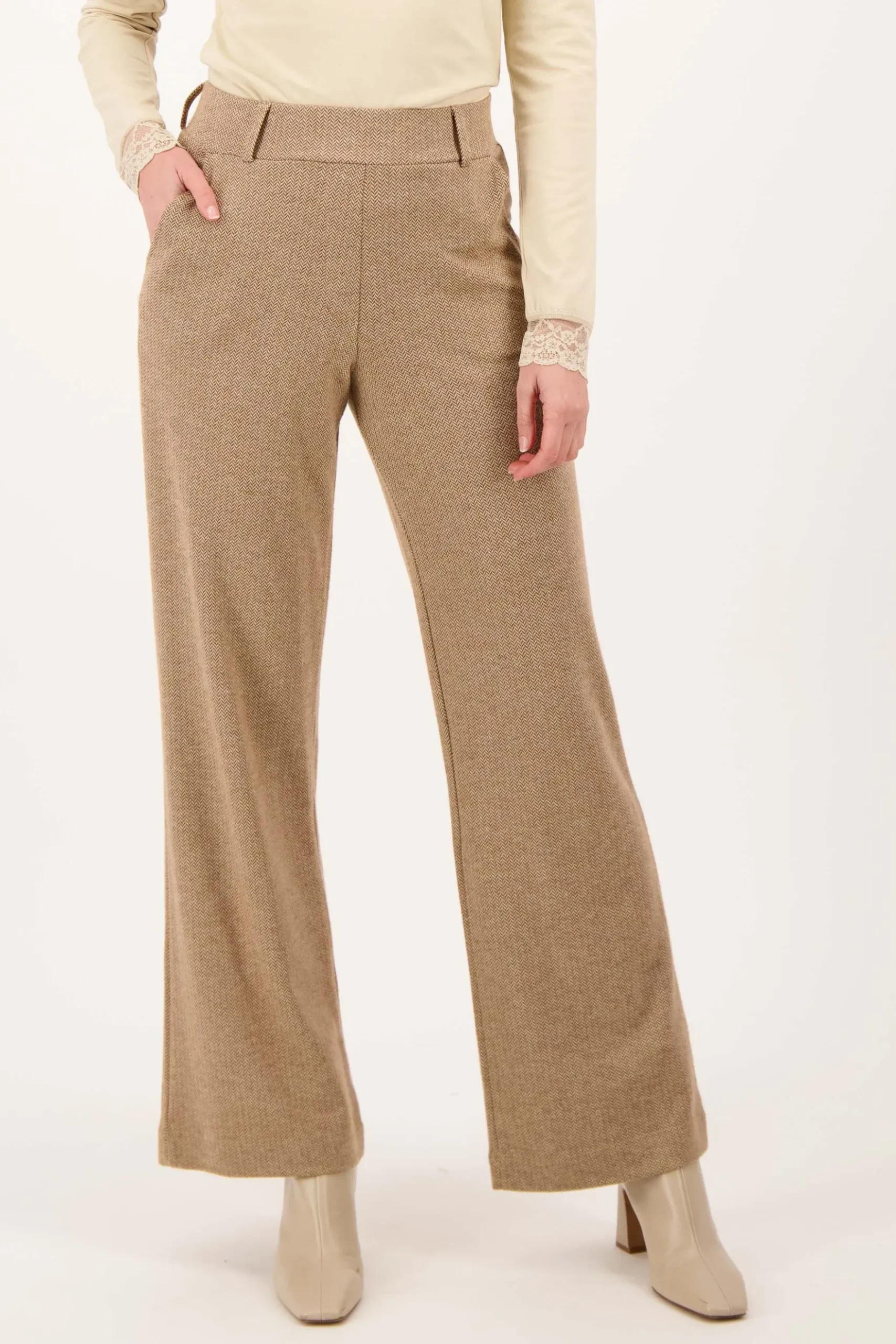 visgraat broek met stretch