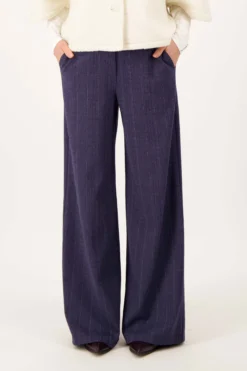 visgraat denim broek met stretch