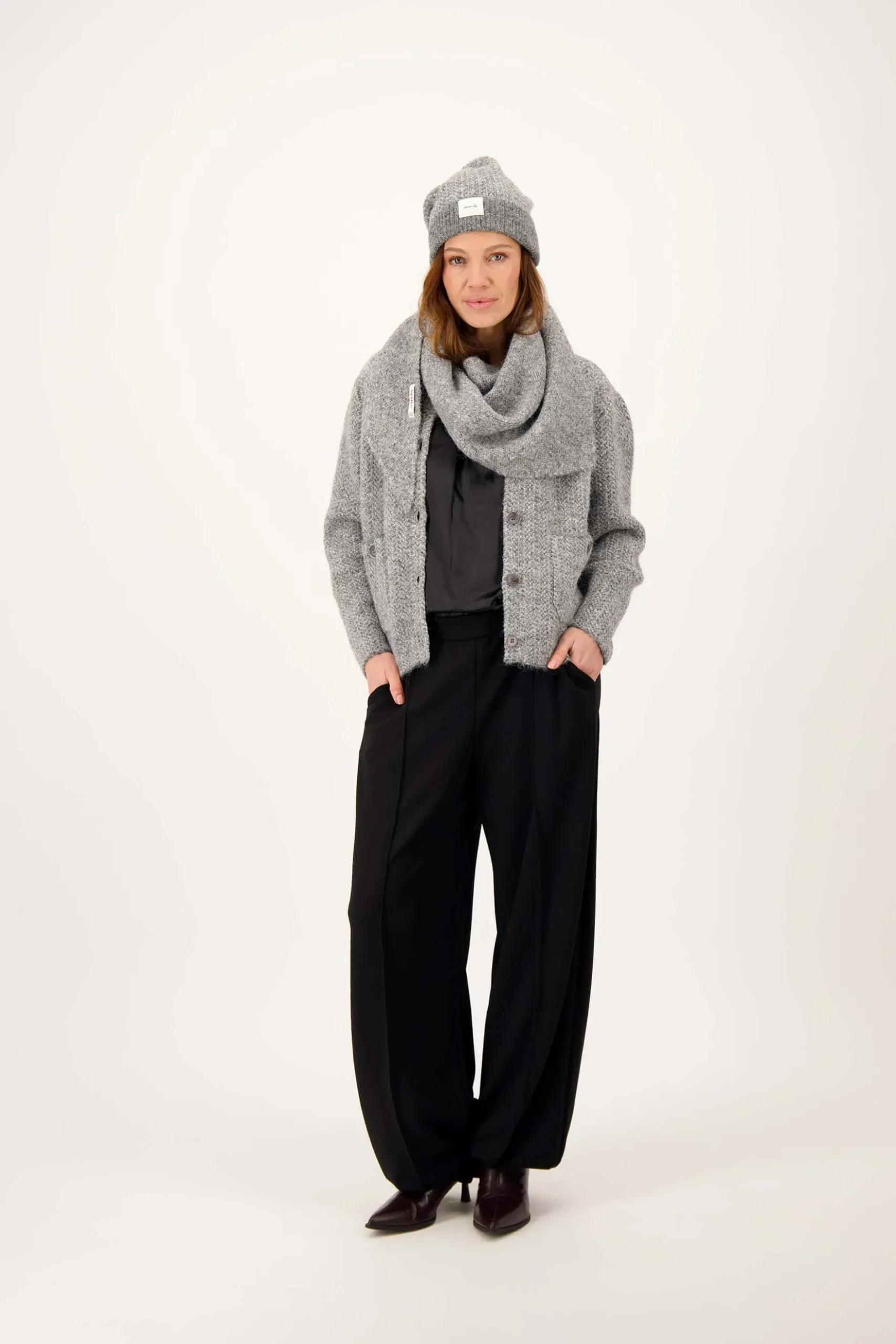 visgraat jacquard vest