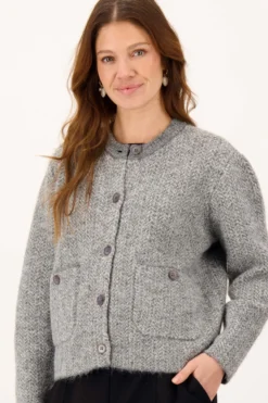 visgraat jacquard vest
