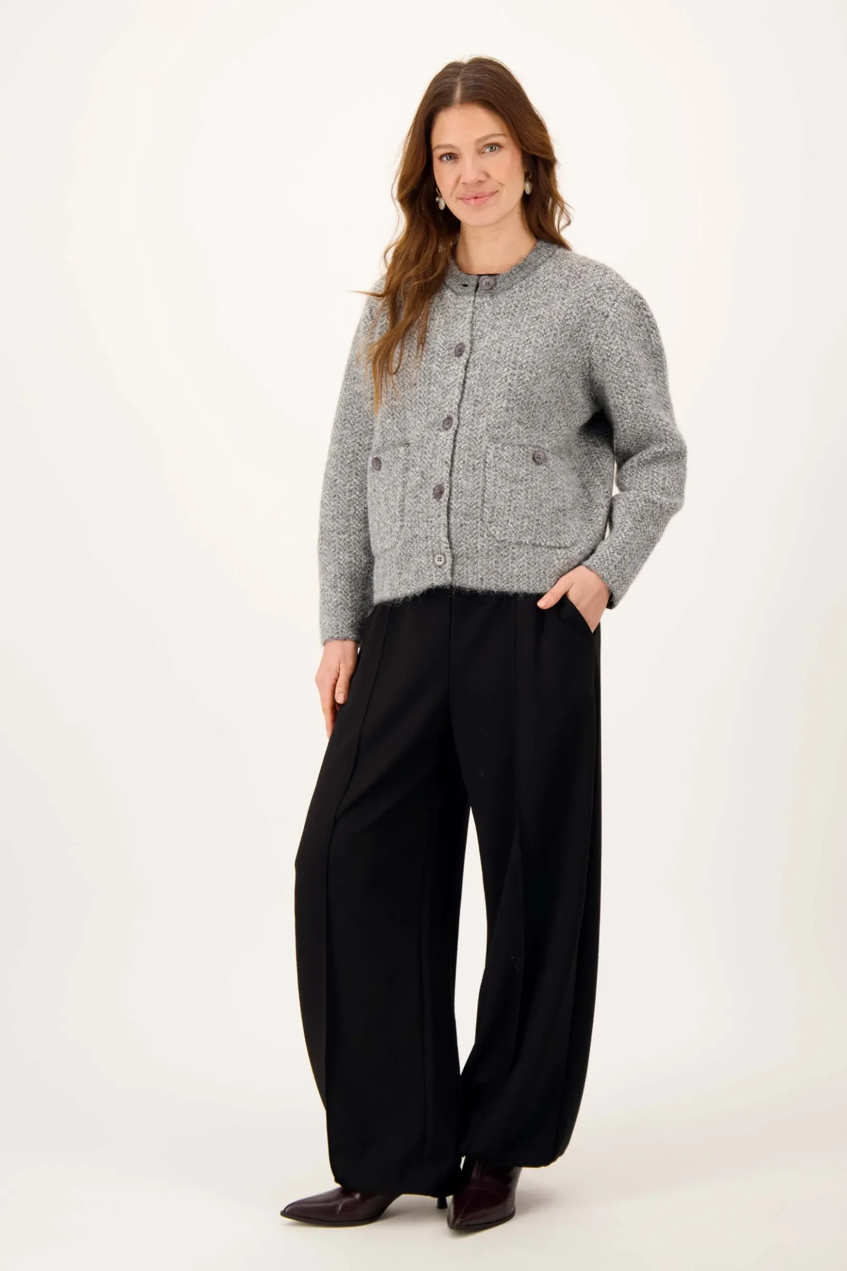 visgraat jacquard vest