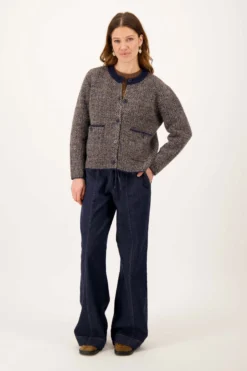 visgraat jacquard vest