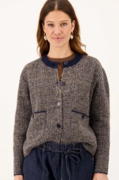 visgraat jacquard vest
