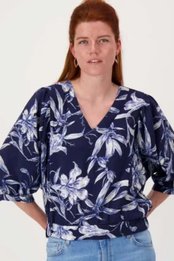 vleermuis blouse met print