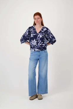 vleermuis blouse met print