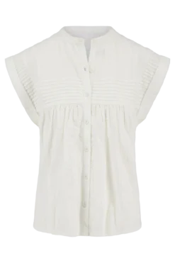 voile blouse met structuur streep