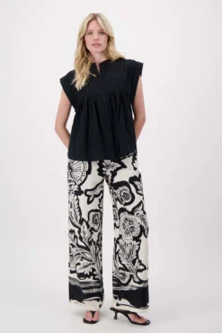 voile blouse met structuur streep