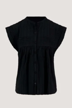 voile blouse met structuur streep