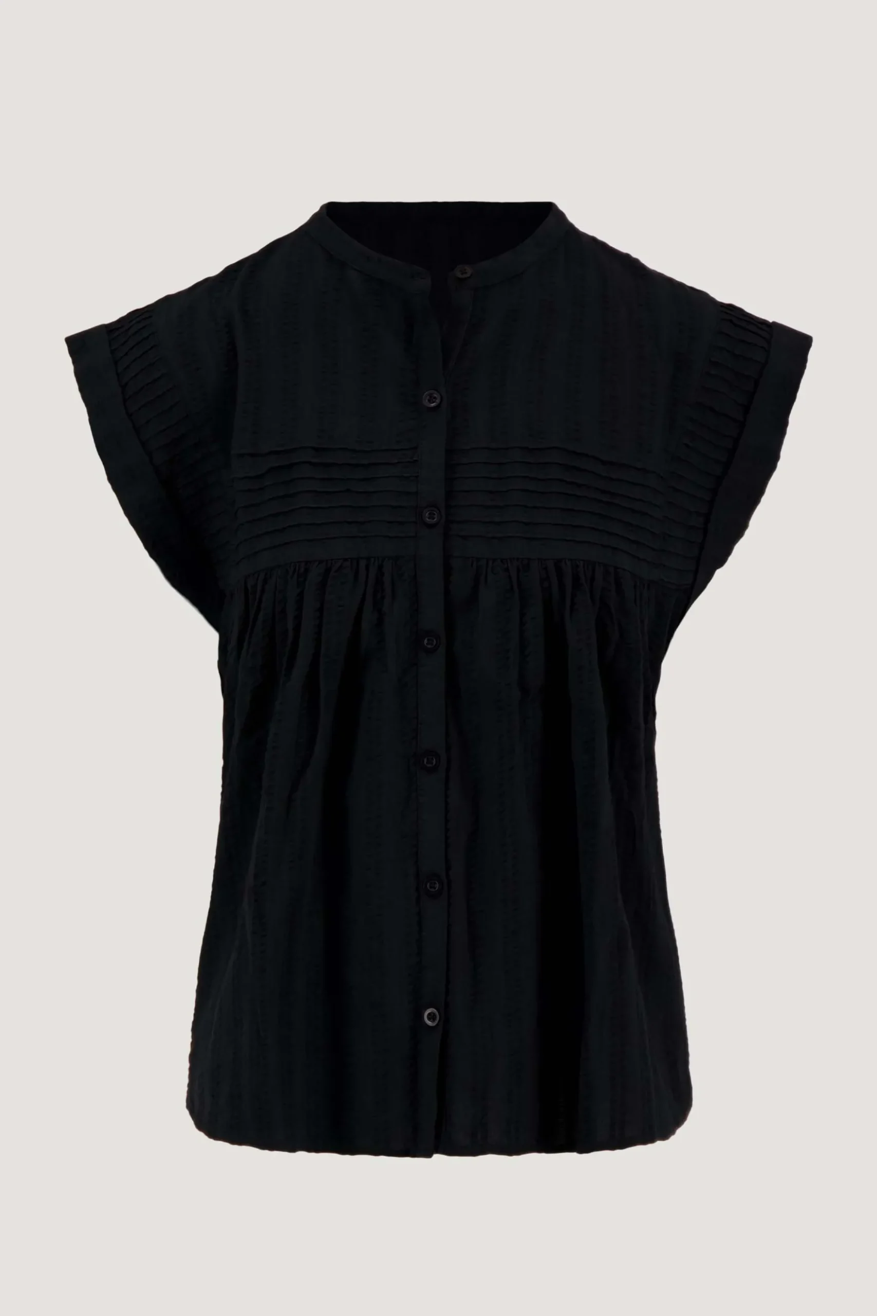voile blouse met structuur streep