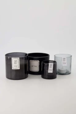 waxinelichthouder hammered glas S antracietgrijs